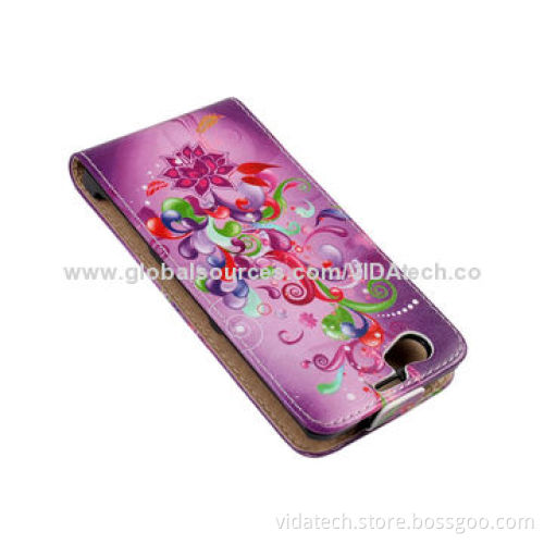 Flower Pattern Vertical Flip Leather Case for Sony Xperia Z1 Mini